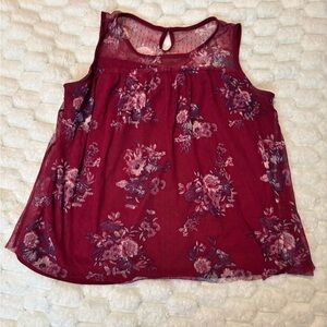 No Boundaries Floral Burgundy Blouse